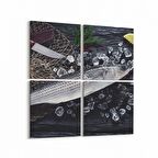 Olla 15193K4 Gıda Görseli Kare 4'lü Kanvas Tablo (Ölçü: 145X145)