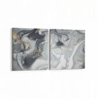 Olla 16646K2Y Mermer Desen Görsel Kare 2'li Yatay Kanvas Tablo (Ölçü: 125X60)