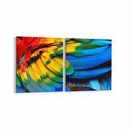 Olla 12576K2Y Hayvanlar Alemi Görseli Kare 2'li Yatay Kanvas Tablo (Ölçü: 85X40)