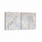 Olla 16706K2Y Mermer Desen Görsel Kare 2'li Yatay Kanvas Tablo (Ölçü: 125X60)