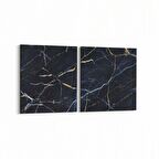 Olla 16712K2Y Mermer Desen Görsel Kare 2'li Yatay Kanvas Tablo (Ölçü: 85X40)