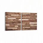 Olla 11998K2Y Ahşap Desen Görseli Kare 2'li Yatay Kanvas Tablo (Ölçü: 85X40)