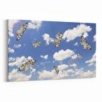 Olla 15849Y Gökyüzü Kuşlar Görseli Yatay Kanvas Tablo (Ölçü: 45X30)