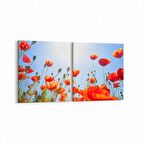 Olla 10578K2Y Ağaç Görseli Kare 2'li Yatay Kanvas Tablo (Ölçü: 125X60)