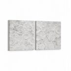 Olla 11618K2Y Çiçek Görseli Kare 2'li Yatay Kanvas Tablo (Ölçü: 65X30)