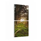 Olla 14005K2D Doğa / Manzara Görseli Kare 2'li Dikey Kanvas Tablo (Ölçü: 30X65)