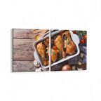 Olla 15131K2Y Gıda Görseli Kare 2'li Yatay Kanvas Tablo (Ölçü: 145X70)