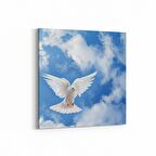 Olla 15880K Gökyüzü Kuşlar Görseli Kare Kanvas Tablo (Ölçü: 25X25)