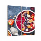 Olla 15004K4 Gıda Görseli Kare 4'lü Kanvas Tablo (Ölçü: 125X125)