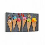 Olla 15288K2Y Gıda Görseli Kare 2'li Yatay Kanvas Tablo (Ölçü: 125X60)