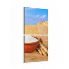 Olla 15236K2D Gıda Görseli 2'li Dikey Kanvas Tablo (Ölçü: 30X65)