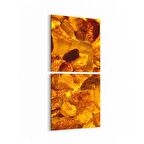 Olla 16703K2D Mermer Desen Görsel Kare 2'li Dikey Kanvas Tablo (Ölçü: 30X65)