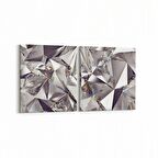 Olla 10091K2Y Abstract Görsel Kare 2'li Yatay Kanvas Tablo (Ölçü: 125X60)