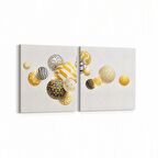 Olla 10407K2Y Abstract Görsel Kare 2'li Yatay Kanvas Tablo (Ölçü: 65X30)