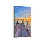 Olla 15914DD Günbatımı Görseli Dikey Dar Kanvas Tablo (Ölçü: 30X60)