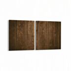 Olla 12037K2Y Ahşap Desen Görseli Kare 2'li Yatay Kanvas Tablo (Ölçü: 145X70)