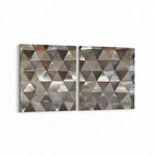 Olla 10032K2Y Abstract 3 Boyut Görsel Kare 2'li Yatay Kanvas Tablo (Ölçü: 145X70)