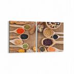 Olla 15035K2Y Gıda Görseli Kare 2'li Yatay Kanvas Tablo (Ölçü: 65X30)