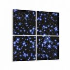 Olla 14795K4 Gece Gökyüzü Görseli Kare 4'lü Kanvas Tablo (Ölçü: 145X145)