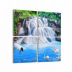 Olla 13462K4 Doğa / Manzara Görseli Kare 4'lü Kanvas Tablo (Ölçü: 105X105)