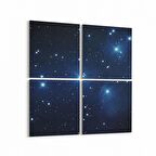 Olla 14826K4 Gece Gökyüzü Görseli Kare 4'lü Kanvas Tablo (Ölçü: 65X65)