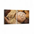 Olla 15121K2Y Gıda Görseli Kare 2'li Yatay Kanvas Tablo (Ölçü: 125X60)