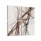 Olla 10062K4 Abstract Görsel Kare 4'lü Kanvas Tablo (Ölçü: 65X65)