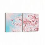 Olla 10547K2Y Ağaç Görseli Kare 2'li Yatay Kanvas Tablo (Ölçü: 85X40)