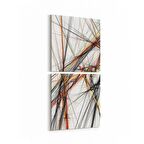 Olla 10062K2D Abstract Görsel Kare 2'li Dikey Kanvas Tablo (Ölçü: 30X65)
