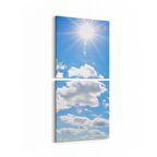 Olla 15474K2D Gökyüzü Bulut Görseli Kare 2'li Dikey Kanvas Tablo (Ölçü: 30X65)