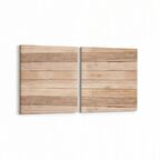 Olla 11975K2Y Ahşap Desen Görseli Kare 2'li Yatay Kanvas Tablo (Ölçü: 145X70)