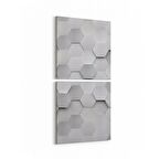 Olla 14940K2D Geometrik Desen Görseli Kare 2'li Dikey Kanvas Tablo (Ölçü: 30X65)