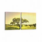 Olla 13888K2Y Doğa / Manzara Görseli Kare 2'li Yatay Kanvas Tablo (Ölçü: 85X40)