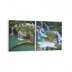 Olla 14138K2Y Doğa / Manzara Görseli Kare 2'li Yatay Kanvas Tablo (Ölçü: 125X60)