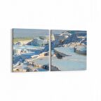 Olla 14009K2Y Doğa / Manzara Görseli Kare 2'li Yatay Kanvas Tablo (Ölçü: 145X70)