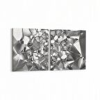 Olla 10090K2Y Abstract Görsel Kare 2'li Yatay Kanvas Tablo (Ölçü: 65X30)