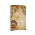 Olla 16161D Harita Görseli Dikey Kanvas Tablo (Ölçü: 70X105)