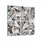 Olla 10209K4 Abstract Görsel Kare 4'lü Kanvas Tablo (Ölçü: 105X105)