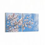 Olla 10636K2Y Ağaç Görseli Kare 2'li Yatay Kanvas Tablo (Ölçü: 145X70)