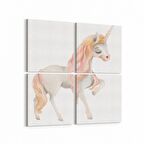 Olla 12713K4 Çocuk Odası Görseli 4'lü Kanvas Tablo (Ölçü: 145X145)