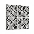 Olla 10038K4 Abstract 3 Boyut Görsel Kare 4'lü Kanvas Tablo (Ölçü: 105X105)