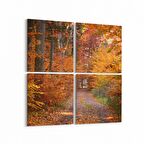 Olla 14146K4 Doğa / Manzara Görseli Kare 4'lü Kanvas Tablo (Ölçü: 125X125)