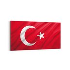 Olla 17557YD Türk Bayrağı Görseli Yatay Dar Kanvas Tablo (Ölçü: 60X30)