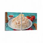 Olla 15099K2Y Gıda Görseli Kare 2'li Yatay Kanvas Tablo (Ölçü: 145X70)