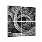 Olla 10321K4 Abstract Görsel Kare 4'lü Kanvas Tablo (Ölçü: 145X145)