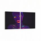 Olla 16783K2Y Model / Manken Görseli 2'li Yatay Kanvas Tablo (Ölçü: 65X30)