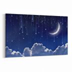 Olla 14661Y Gece Gökyüzü Görseli Yatay Kanvas Tablo (Ölçü: 90X60)
