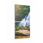 Olla 14218K2D Doğa / Manzara Görseli Kare 2'li Dikey Kanvas Tablo (Ölçü: 30X65)