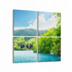 Olla 14396K4 Doğa / Manzara Görseli Kare 4'lü Kanvas Tablo (Ölçü: 145X145)