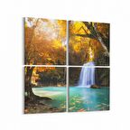 Olla 13603K4 Doğa / Manzara Görseli Kare 4'lü Kanvas Tablo (Ölçü: 105X105)